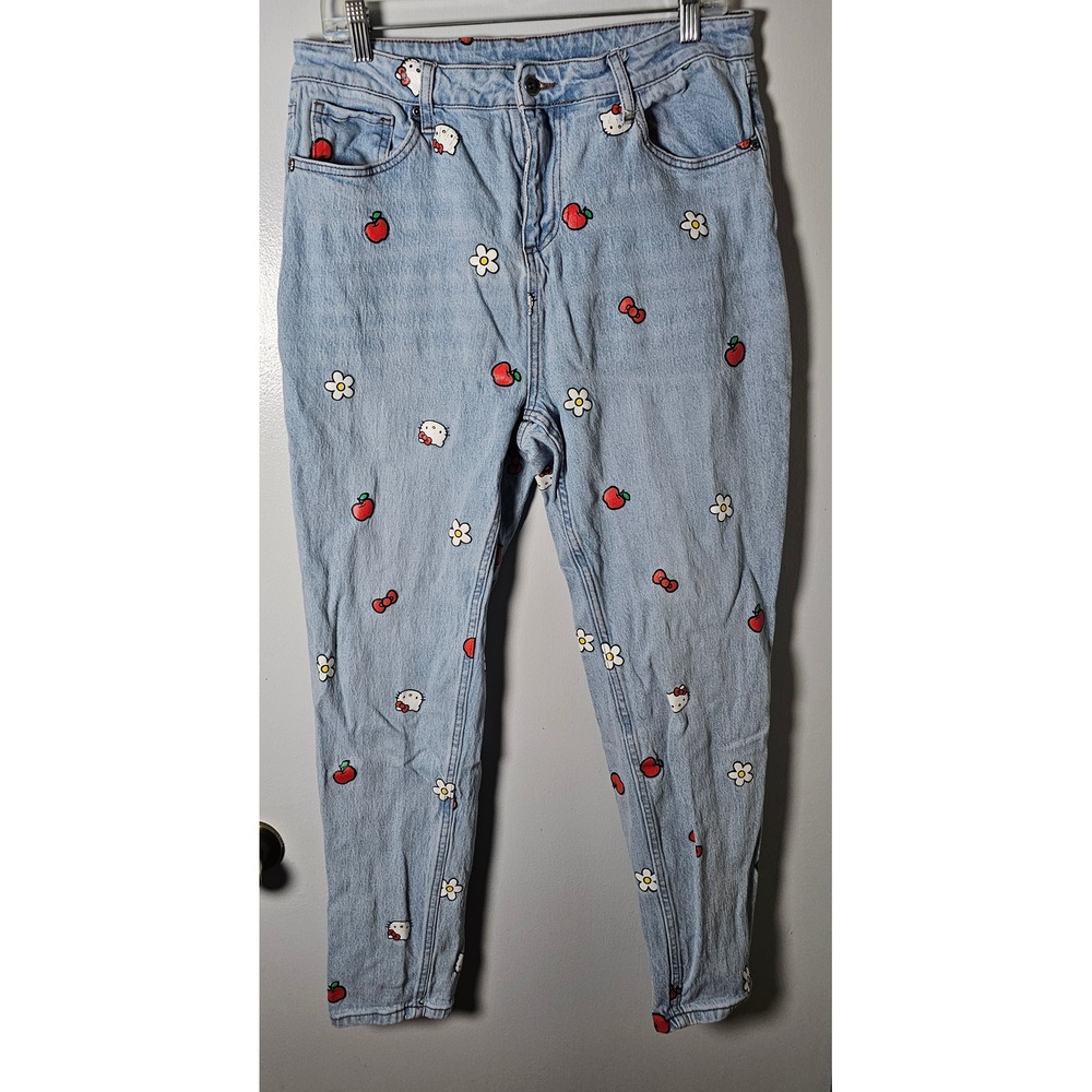 Hello Kitty by Sanrio Light Wash Graphic Denim Jeans Size 13 Y2K Aesthetic